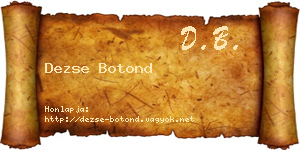 Dezse Botond névjegykártya